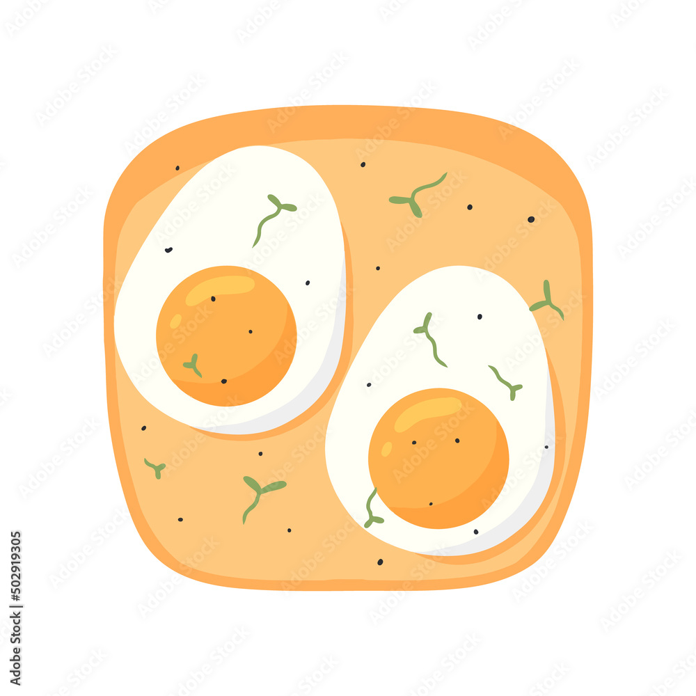 Egg Sandwich. Egg toast. Vector illustration in cartoon style. healthy breakfast Egg Sandwich. Egg toast. Vector illustration in cartoon style. healthy breakfast