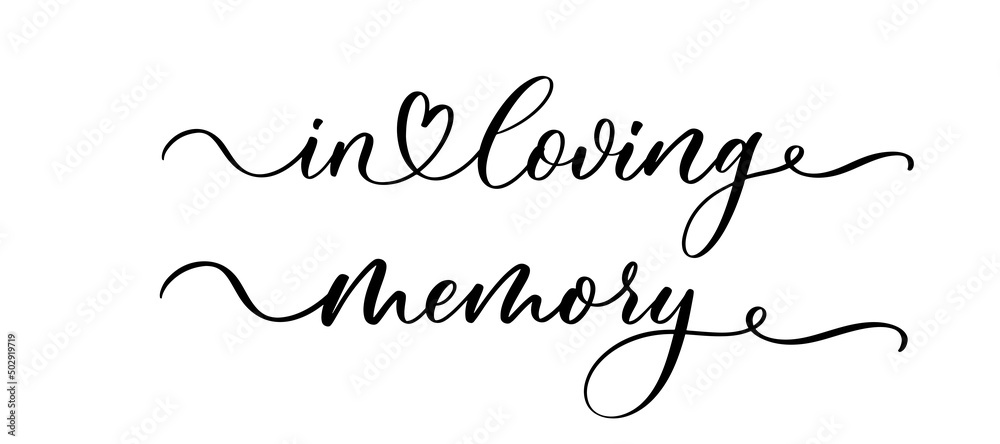 In loving memory handwritten typography lettering. Happy Valentines Day ...