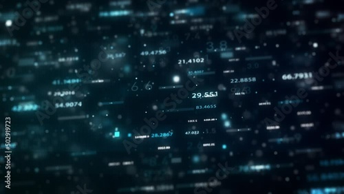 Wallpaper Mural Big Data Digital Business Hitech Background/ 4k animation of an abstract wallpaper big data business digital technology background including connected lines and numbers matrix styled flowing with dept Torontodigital.ca