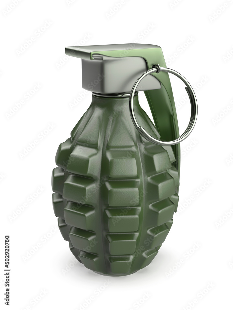 Fragmentation hand grenade on white background Fragmentation hand grenade on white background