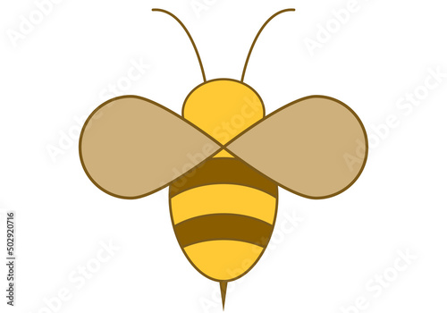 Icono de abeja en fondo blanco. 