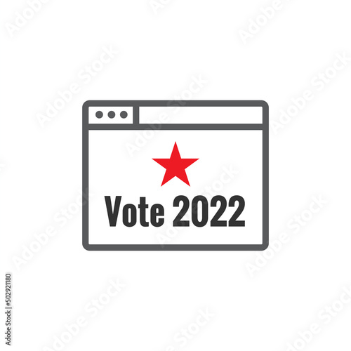 2022 Midterm Elections Design w Red White and Blue Vote Icon