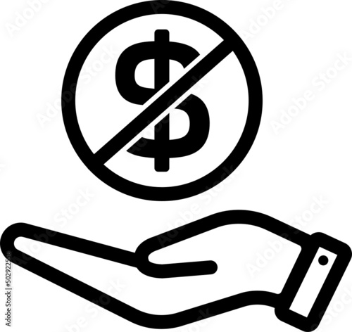 (SVG) No dollar sign vector icon illustration ( USD ) | no exchange, free price.	
