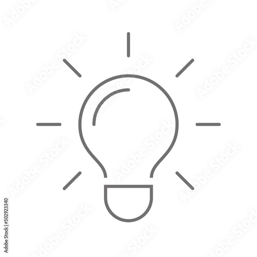 Smart idea conceptual symbol with light bulb line vector icon isolated on white background