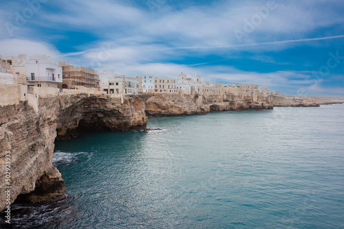 Blue sky in Polignano a Mare, Puglia region in Southern Italy (Apulia) photo