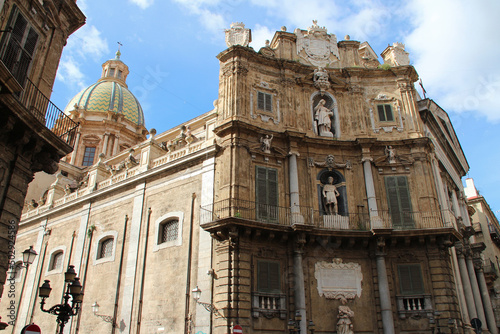 baroque palace, called the quattro canti, in palermo in sicily (italy) photo