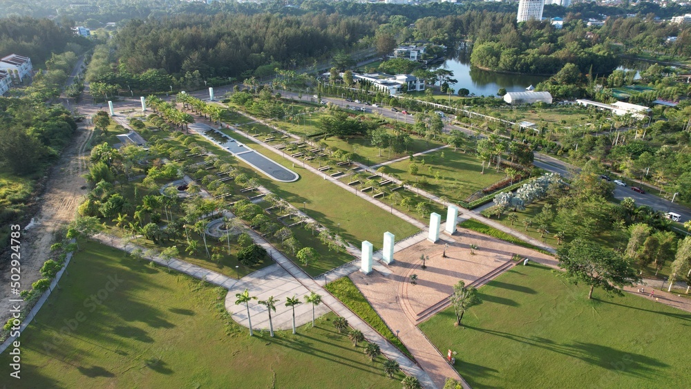 Miri, Sarawak Malaysia - May 2, 2022: The Landmark and Tourist Attraction areas of the of Miri City, with its famous beaches, rivers, city and scenic surroundings Miri, Sarawak Malaysia - May 2, 2022: The Landmark and Tourist Attraction areas of the of Miri City, with its famous beaches, rivers, city and scenic surroundings
