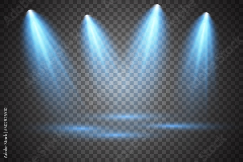 Vector Spotlights. Scene. Light Effects. Glow light effect. Vector illustration.