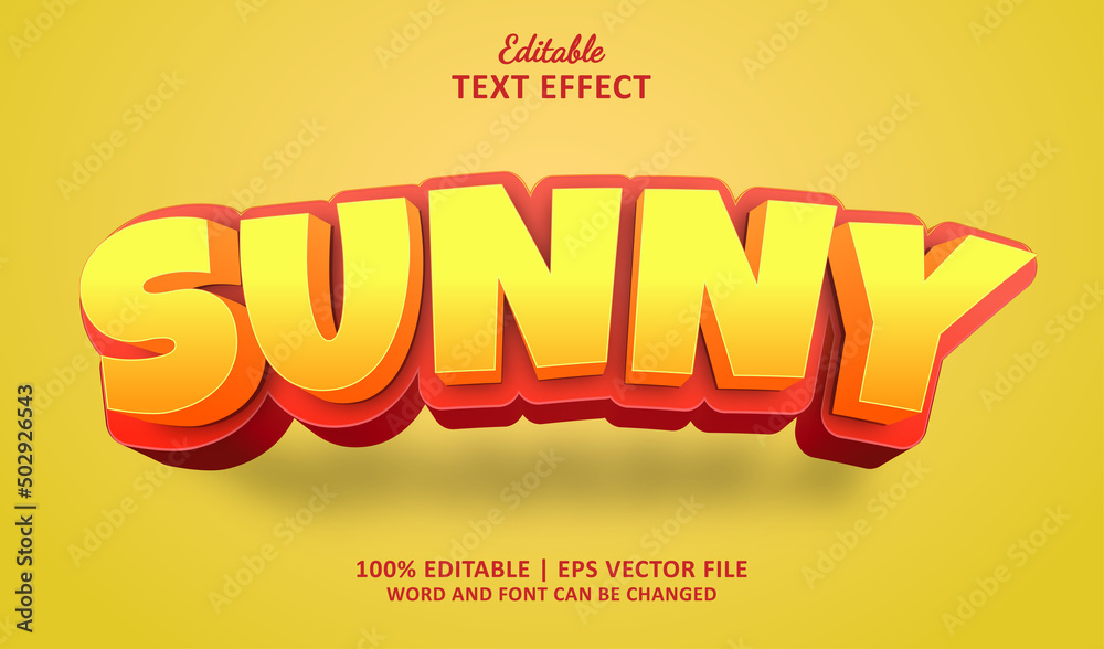 Sunny editable text effect style