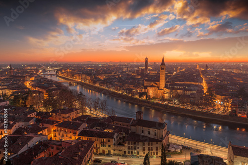 Verona, Italy Skyline on the Adige River