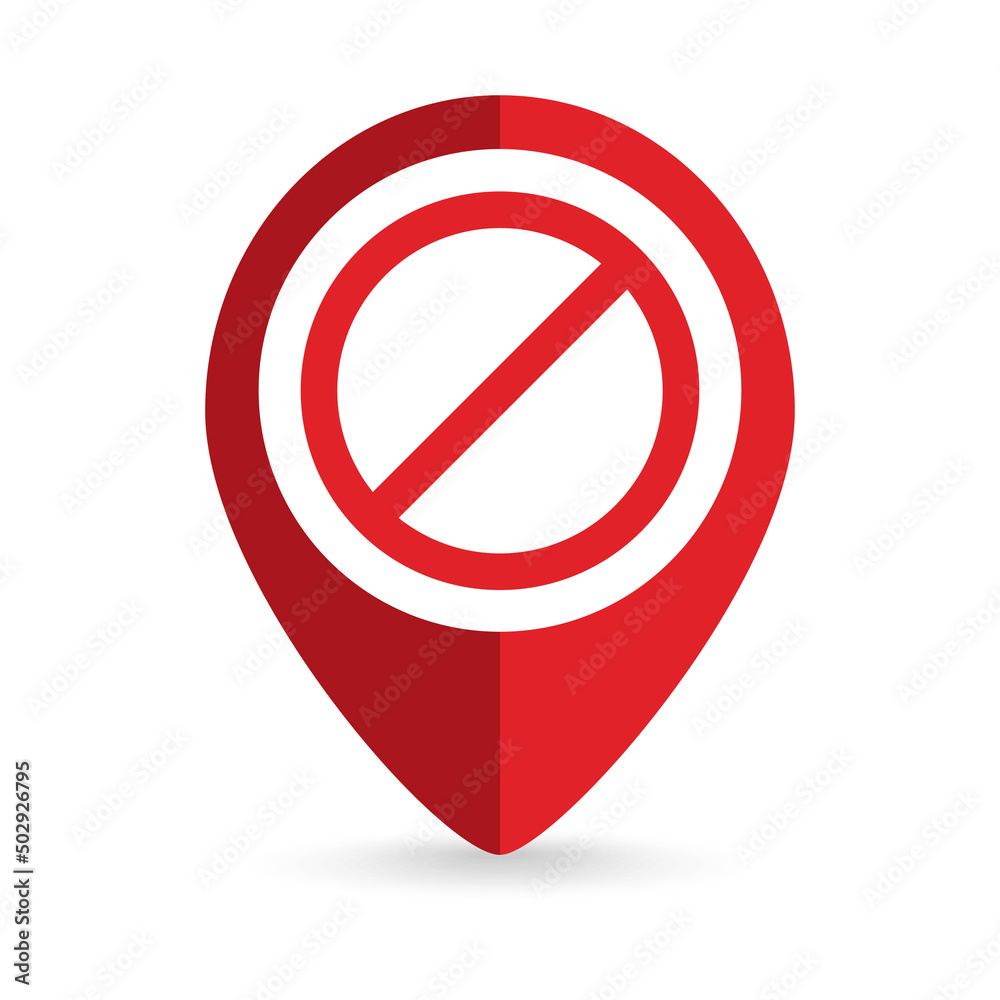 Map pointer with stop sign Vector illustration. Map pointer with stop sign Vector illustration.
