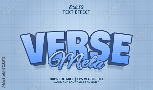 Metaverse editable text effect style