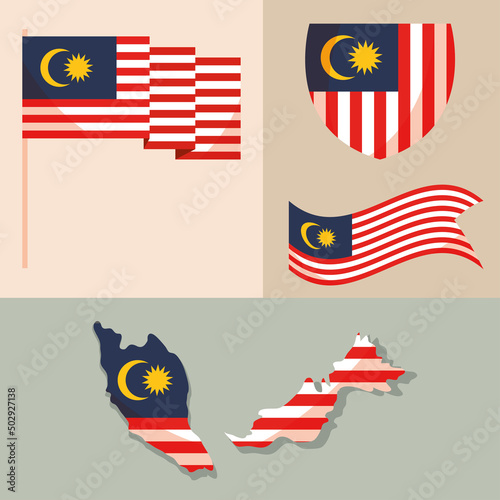 day of independence flags malaysia
