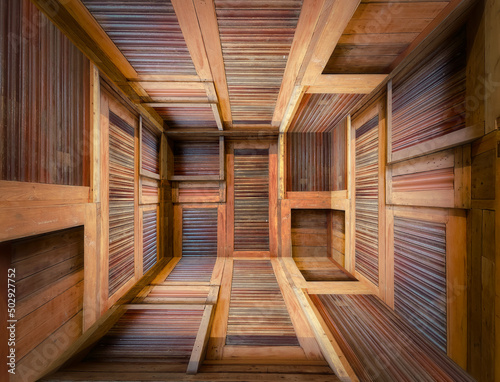 interior of a wooden house