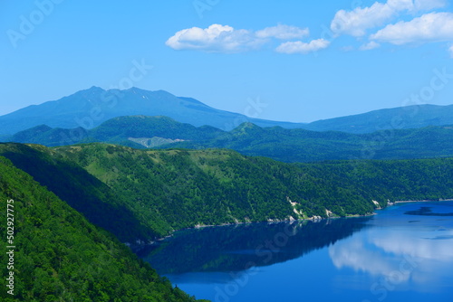 初夏の摩周湖。弟子屈、北海道、日本。6月下旬。