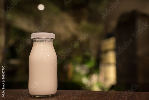 牛乳　風呂上り　milk	After taking a bath photo