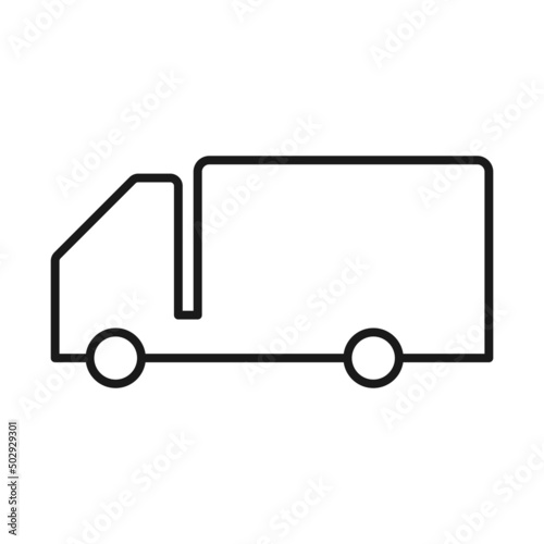 Truck outline vector icon on white background