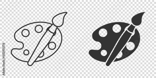 Artist's palette in flat style. Painter's tools vector illustration on isolated background. Drawing equipment sign business concept.