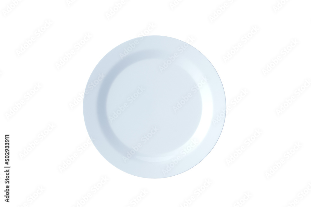 Empty plate isolated on white background. 3d render Empty plate isolated on white background. 3d render