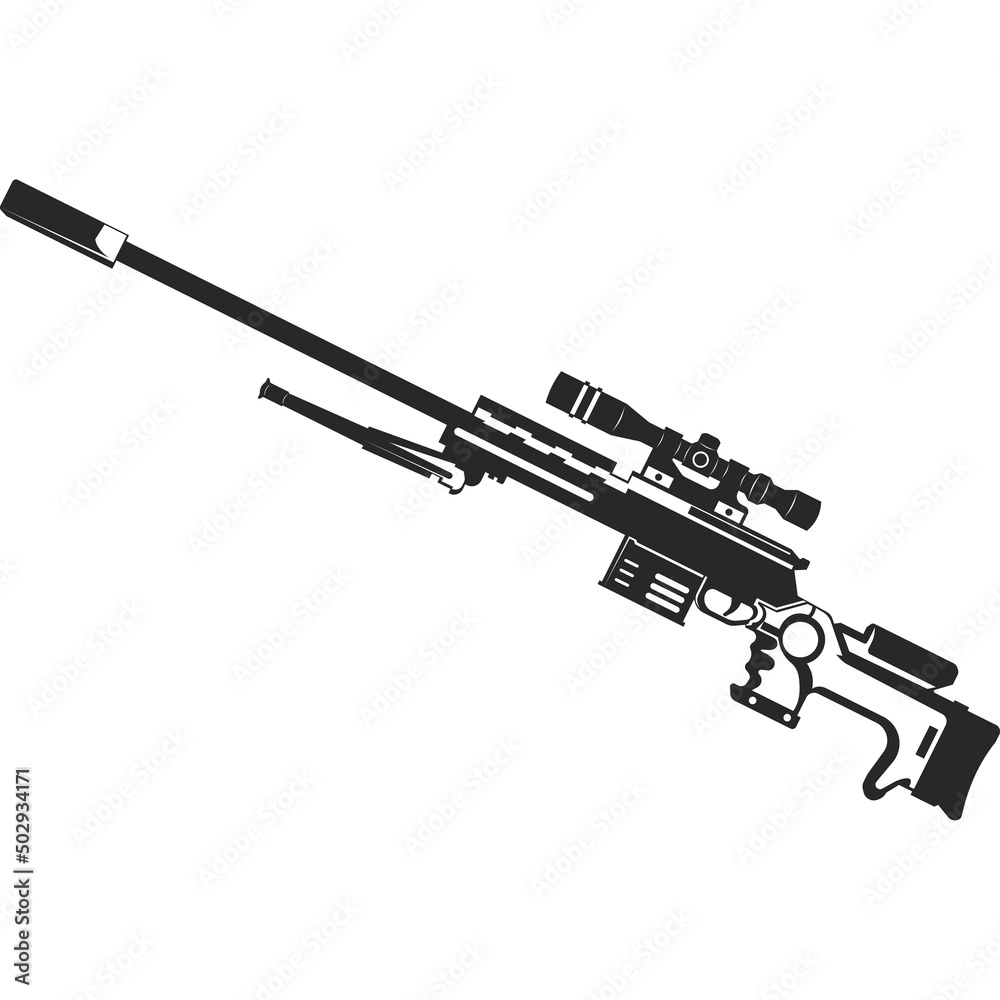Sniper rifle for military operations. Military weapons. Vector image. Sniper rifle for military operations. Military weapons. Vector image.