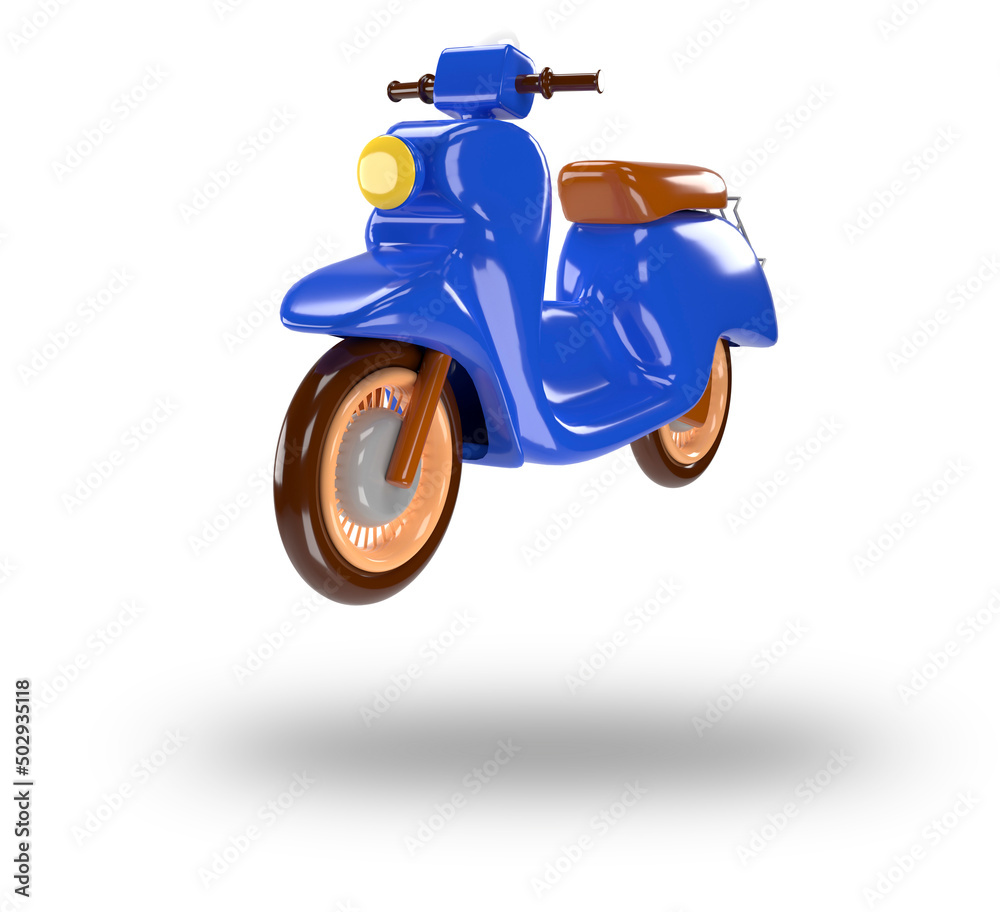 Obraz premium Blue scooter for delivery food and package. 3d render