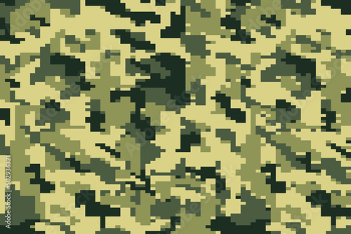 Professional forest seamless pattern pixel camouflage for your production or fabric print design in green color