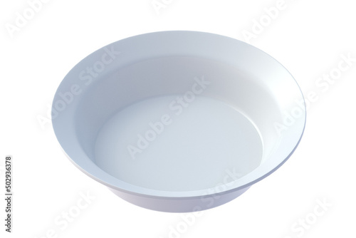 Empty bowl isolated on white background. 3d render