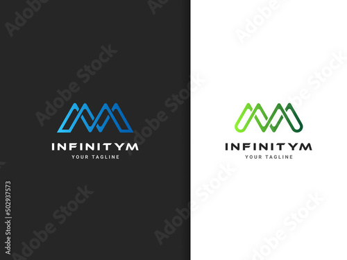 Infinity m logo design, modern style