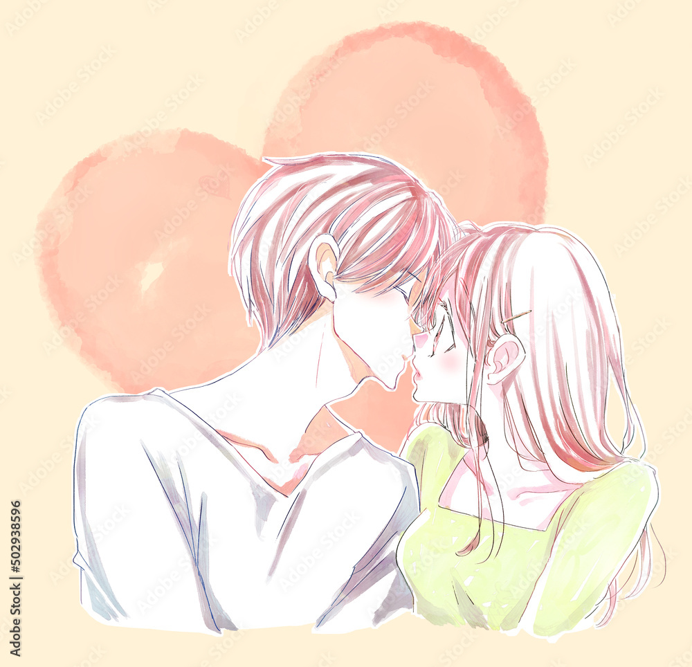 キスをしようとする男女 キスをしようとする男女