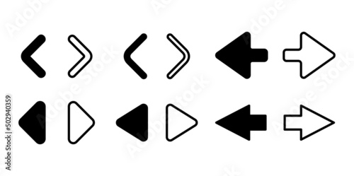 Arrows set for pagination of web sliders  photo