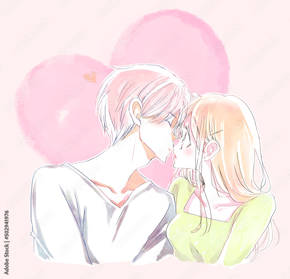 キスをしようとする男女 キスをしようとする男女