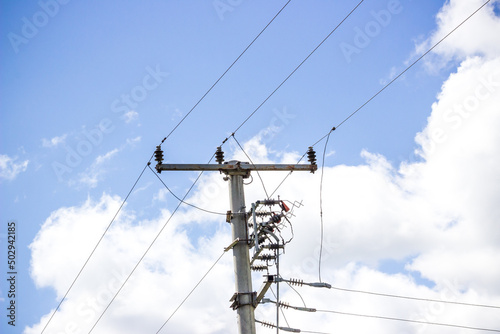 electrical cables and wires on electric pole