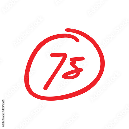 Free Download Seventy five test score, 75 points grade results, vector illustration - GFXLoad