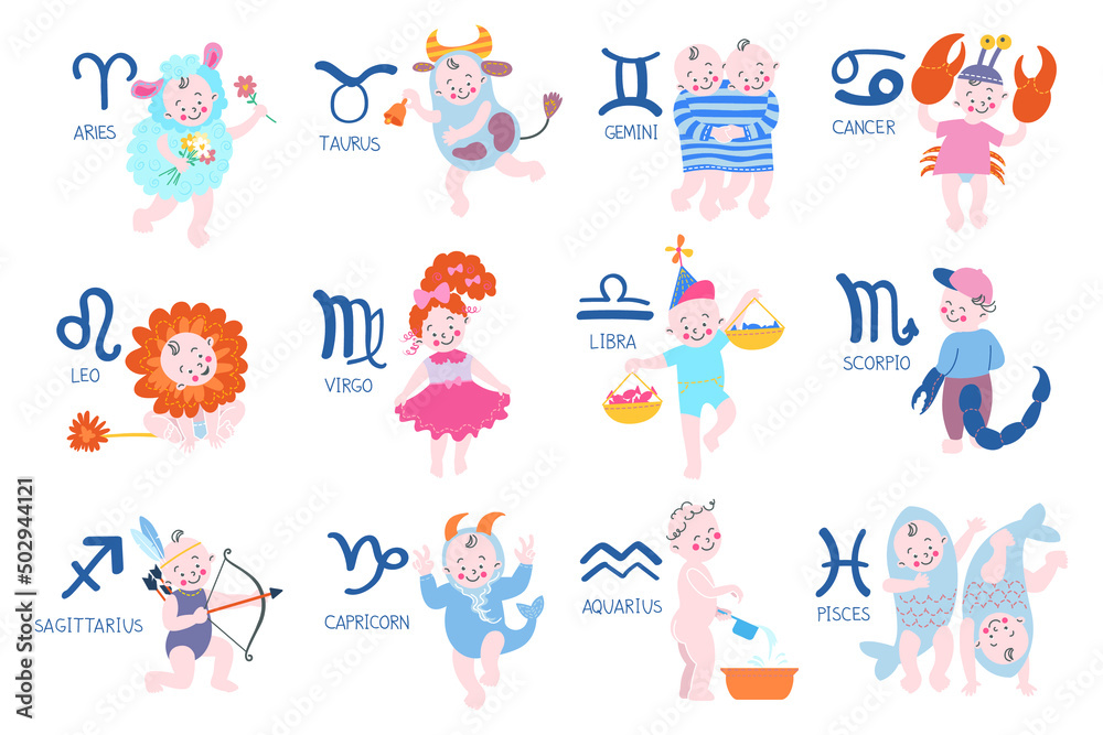 custom made wallpaper toronto digitalSet of zodiac signs, horoscope symbols.Cute kids as aries, taurus, gemini,cancer, leo, virgo, libra, scorpio, sagittarius, capricorn, aquarius, pisces. Vector illustration isolated on white background