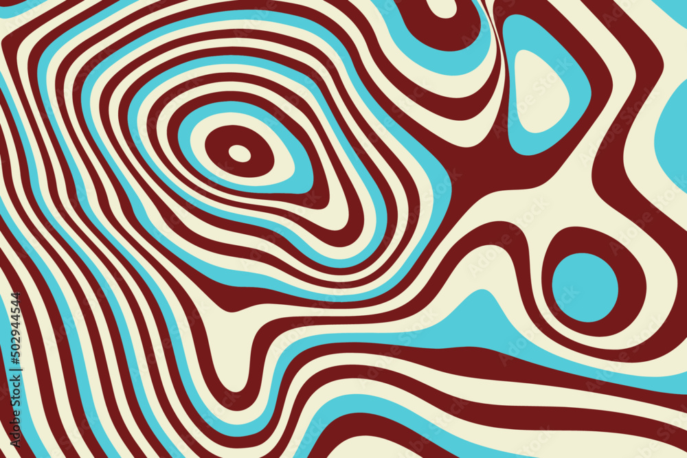Optical illusion striped wavy fluid vector background