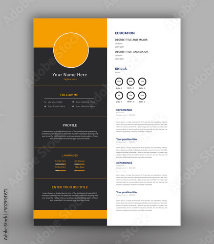 modern print ready cv resume design template