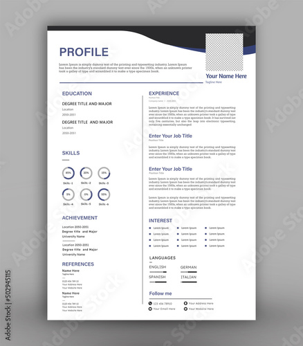 modern print ready cv resume design template