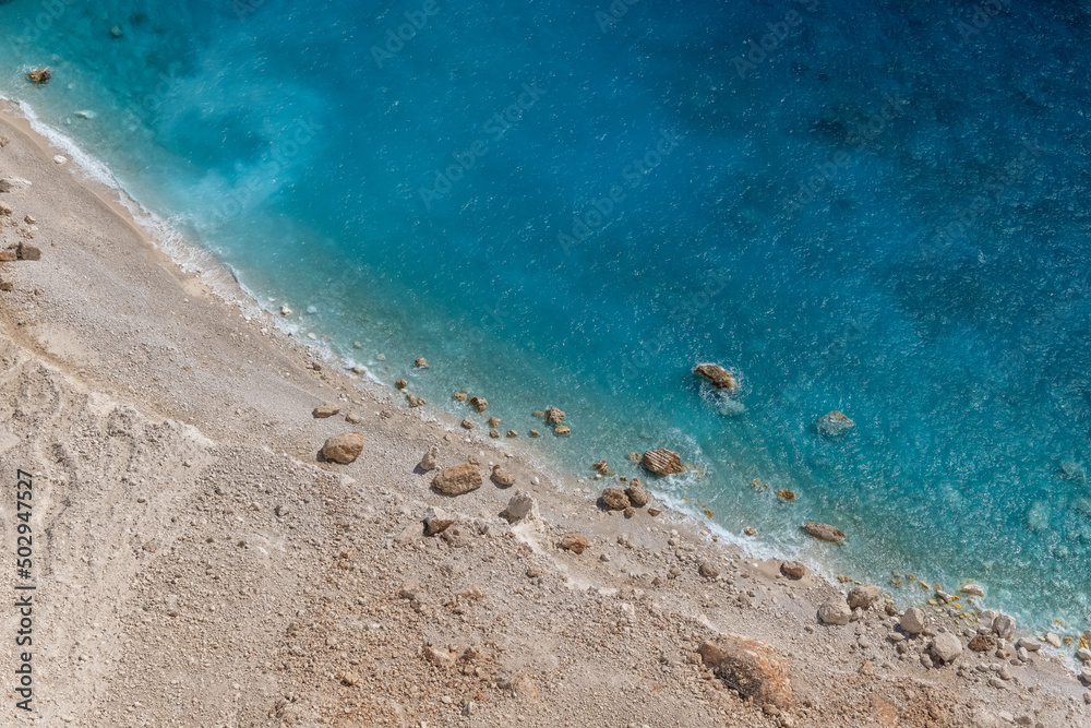 Crystal clear blue waters near Keri Beach in Zakynthos, Greece. Crystal clear blue waters near Keri Beach in Zakynthos, Greece.