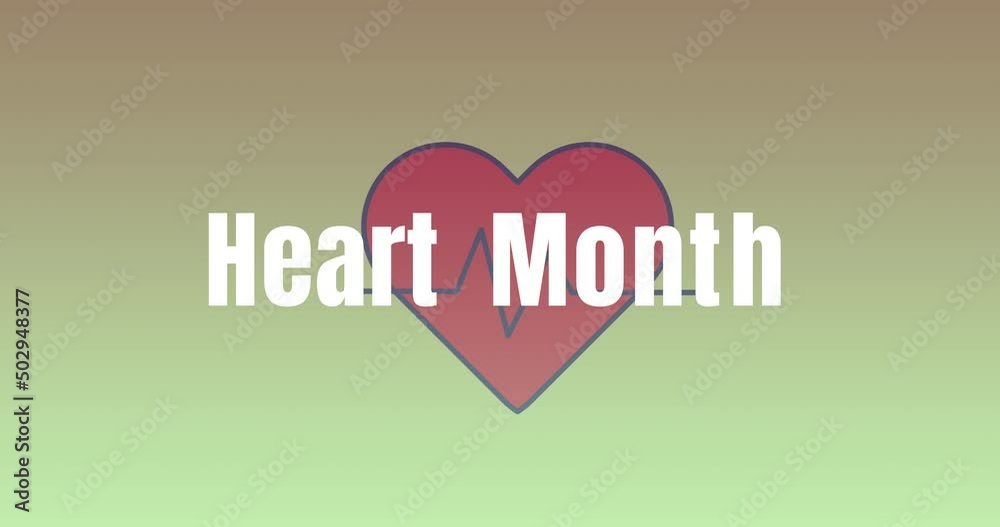 Animation of heart month text over heart Animation of heart month text over heart