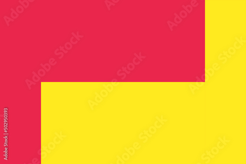 2D illustration of a split-screen red and yellow wallpaper background