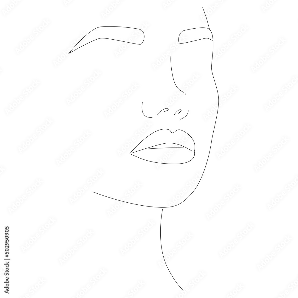 Drawing in the style of one line. Portrait of minimalism. Drawing in the style of one line. Portrait of minimalism.