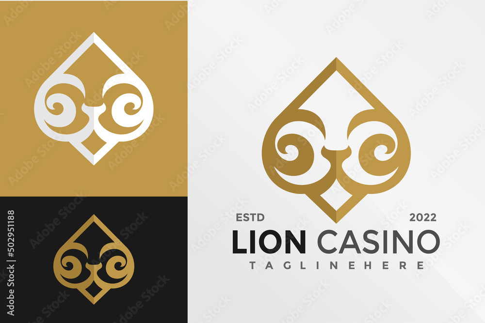 Ace Lion Casino Logo Design Vector illustration template Ace Lion Casino Logo Design Vector illustration template