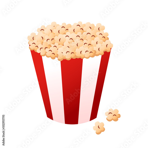 Popcorn. Vector illustration in cartoon style Isolated on a white background.