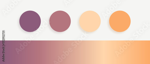 Dreamy sunset Color palette for graphics/ web/ art/ fashion designing with gradient	
