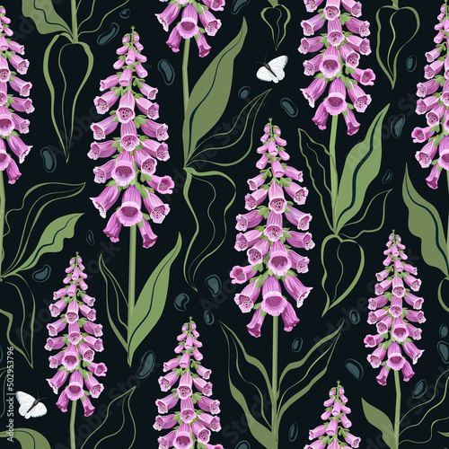 Obraz na plátně Foxgloves pattern