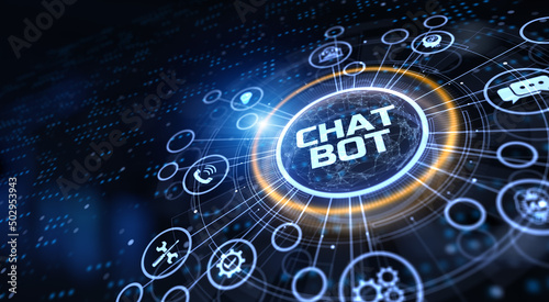Chat bot robotic business service process automation RPA concept.