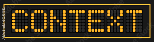 Orange color led banner in word context on black background