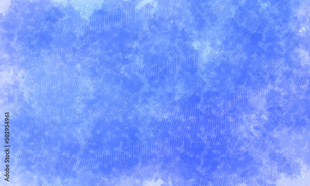 Obraz premium 和紙ににじんだ水たまりのような背景素材01（青・水色）