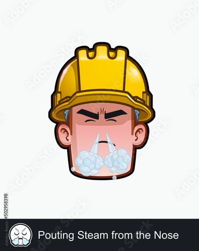 Construction Worker - Expressions - Negative - Pouting Steam from the Nose