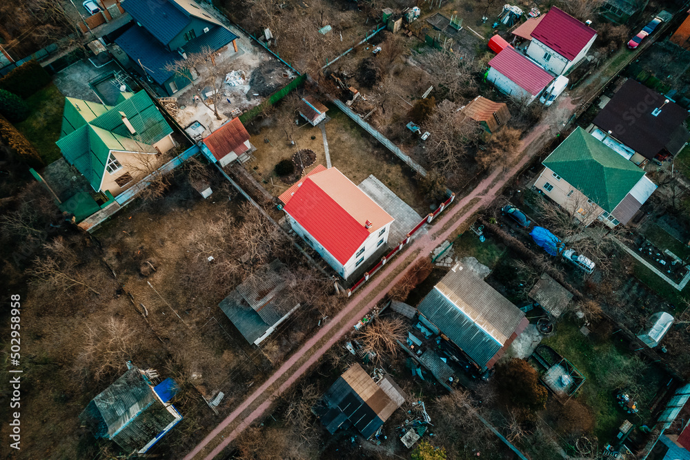 drone view of Ukrainian village